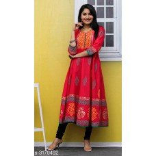 Riya Old Rose Block Printed Anarkali